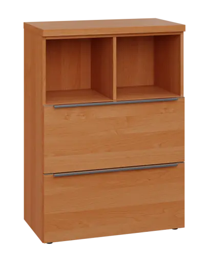 SIN 3 - 82ZN kancelářská skříň, 2-zásuvková/nika, 1120x800x400, olše jantar